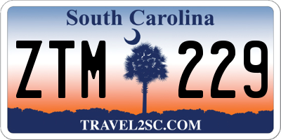 SC license plate ZTM229