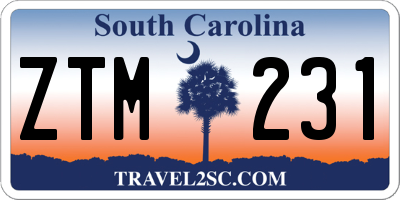 SC license plate ZTM231
