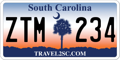 SC license plate ZTM234