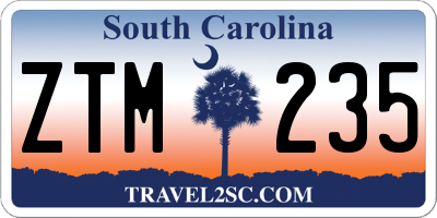 SC license plate ZTM235