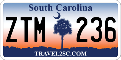 SC license plate ZTM236