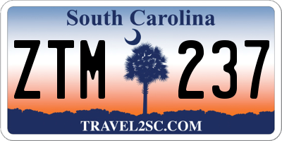 SC license plate ZTM237