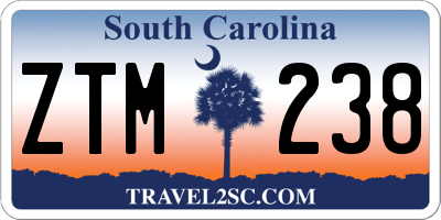 SC license plate ZTM238