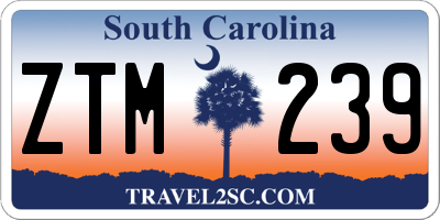 SC license plate ZTM239