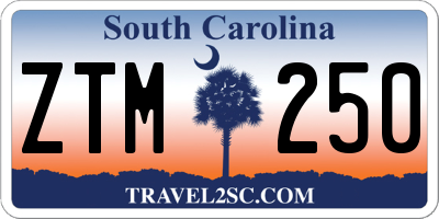 SC license plate ZTM250