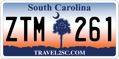SC license plate ZTM261