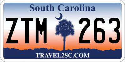 SC license plate ZTM263