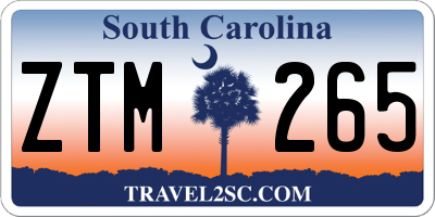 SC license plate ZTM265