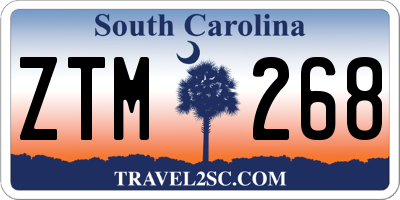 SC license plate ZTM268