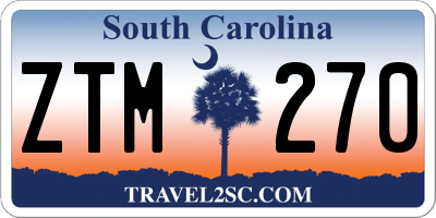 SC license plate ZTM270