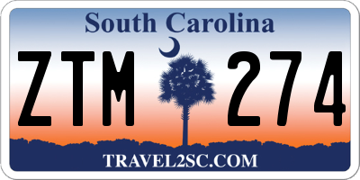 SC license plate ZTM274