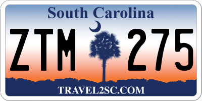 SC license plate ZTM275