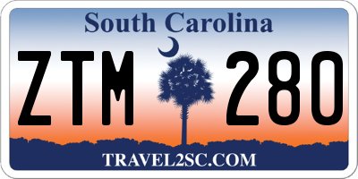 SC license plate ZTM280
