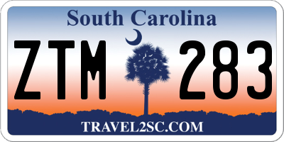 SC license plate ZTM283