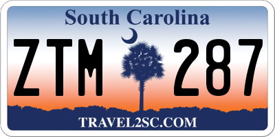SC license plate ZTM287