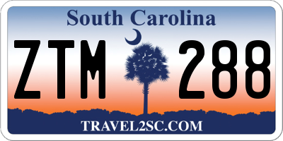 SC license plate ZTM288