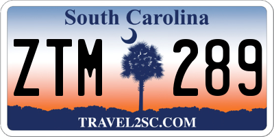 SC license plate ZTM289