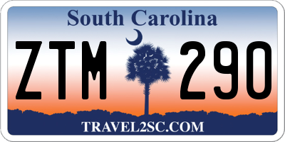 SC license plate ZTM290