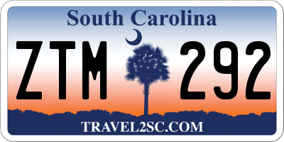 SC license plate ZTM292