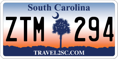 SC license plate ZTM294