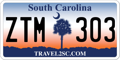 SC license plate ZTM303