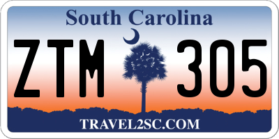 SC license plate ZTM305