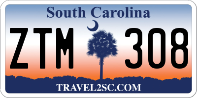 SC license plate ZTM308
