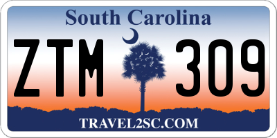 SC license plate ZTM309