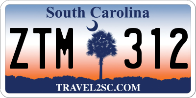 SC license plate ZTM312