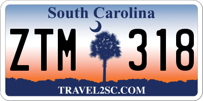 SC license plate ZTM318