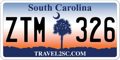 SC license plate ZTM326