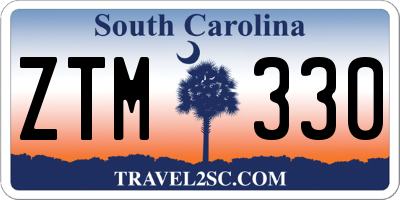 SC license plate ZTM330