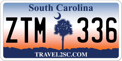 SC license plate ZTM336