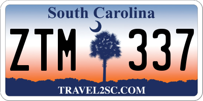 SC license plate ZTM337