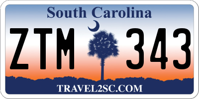 SC license plate ZTM343