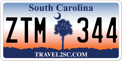 SC license plate ZTM344