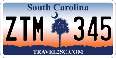 SC license plate ZTM345