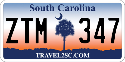 SC license plate ZTM347