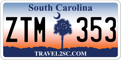 SC license plate ZTM353