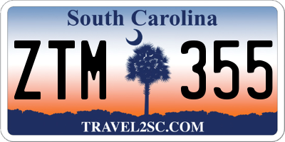 SC license plate ZTM355