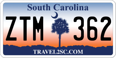SC license plate ZTM362