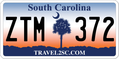 SC license plate ZTM372