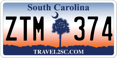 SC license plate ZTM374
