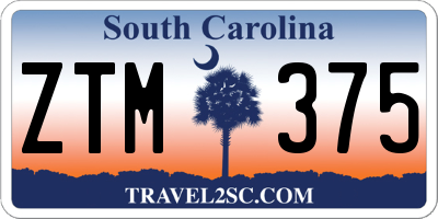SC license plate ZTM375