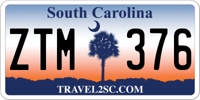 SC license plate ZTM376