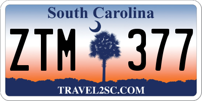 SC license plate ZTM377