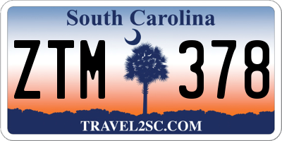 SC license plate ZTM378