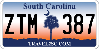 SC license plate ZTM387