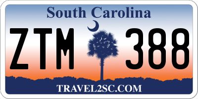 SC license plate ZTM388