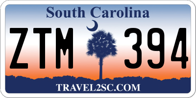 SC license plate ZTM394